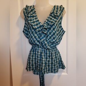 Max Studio Sleeveless Faux Wrap Blouse  sz S